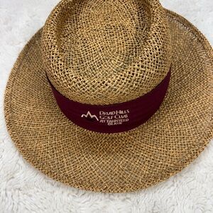 Town Talk Straw Hat Cap Classic Tan Burgundy Druid Hills Golf Club At Frairfiel